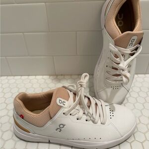On Running Women's White and Blush Low-Top Sneakers